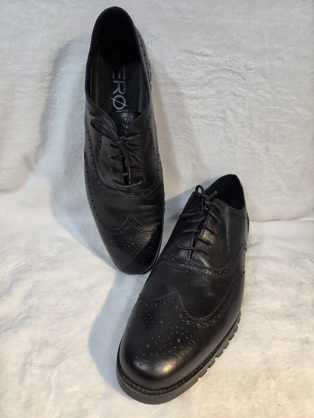 Men's Black Wingtip Oxford Dress Shoes - Unknown Brand